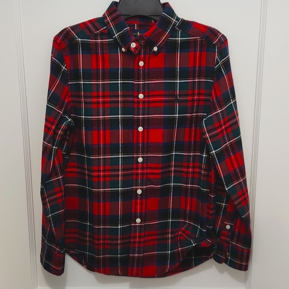 Ralph Lauren Kids Plaid Flannel Shirt Size Medium (10-12) - Picture 1 of 6
